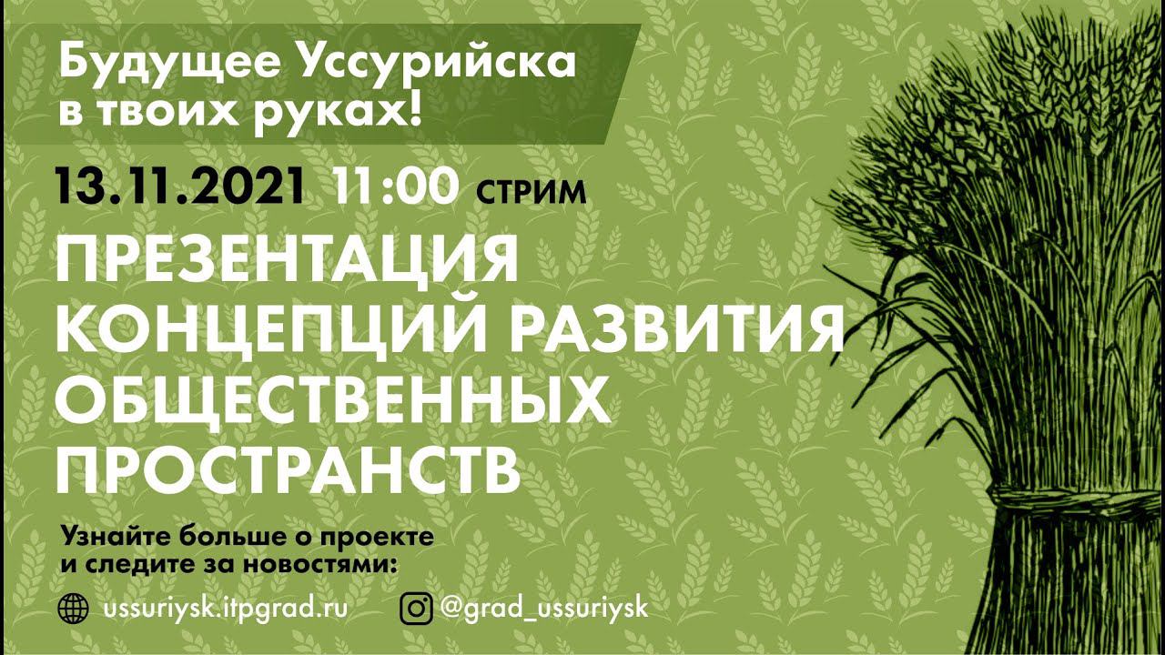 Презентация концепций развития ключевых общественных пространств г. Уссурийска смотреть онлайн