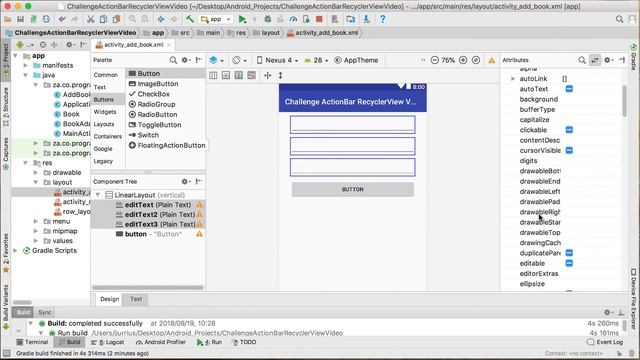34. Solution: Challenge RecyclerView and ActionBar Part 2 смотреть онлайн