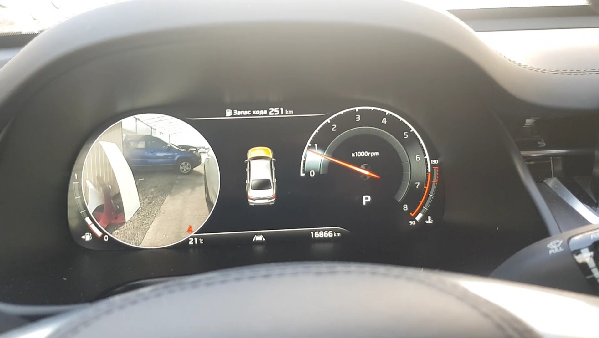 KIA K900, изображение с камер на месте спидометра и другие функции. Шикарный салон!