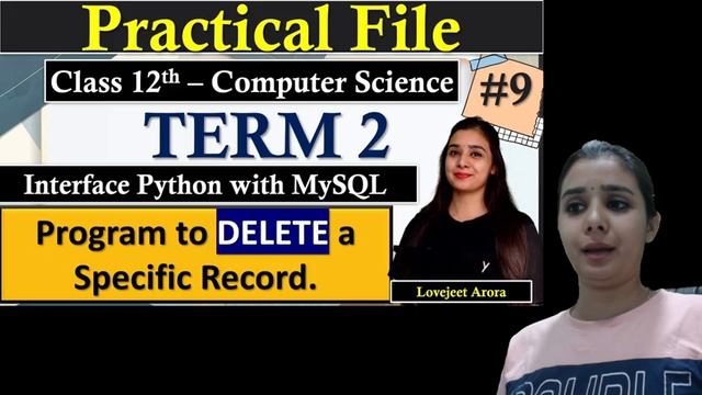Program to Delete records from MySQL table using Python | Practical File Class 12 Computer Science смотреть онлайн