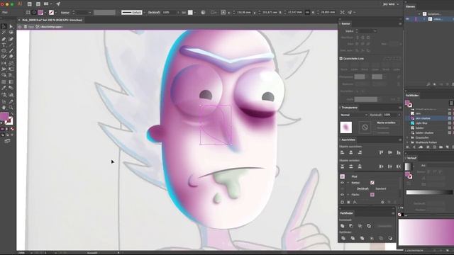 RICK SANCHEZ vector SPEED ART in Adobe Illustrator CC #001 | RICK AND MORTY | jey wee смотреть онлайн