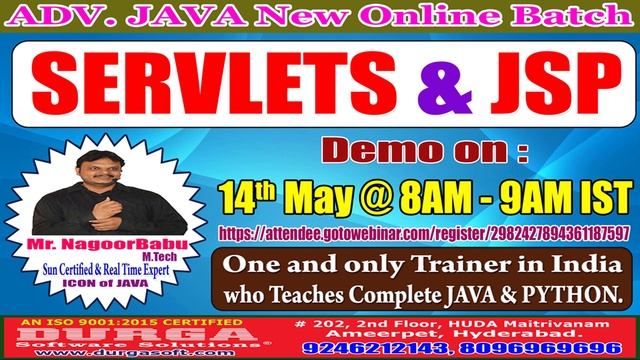SERVLETS & JSP Online Training in DURGASOFT смотреть онлайн