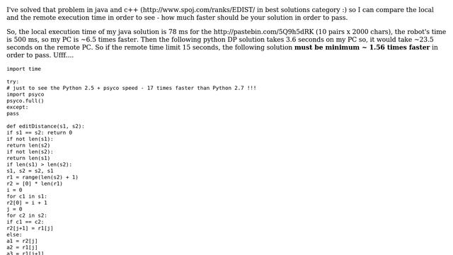 Optimizing SPOJ edit distance solution (2 Solutions!!) смотреть онлайн
