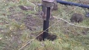 Установка свай по разметке