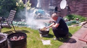 Как мы коптим сало и мясо на даче / весь процесс @galabum