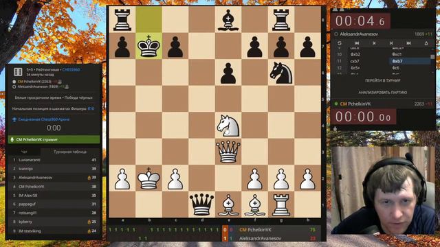 Ежедневная Chess960 Аренаматч с А.Бортником  Буллет Арена