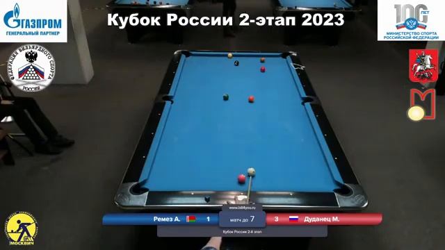 Группы. А. Ремез (BLR) - М. Дуданец (RUS). Кубок России пул 9. 2 этап 2023 Russia Open 9-ball смотреть онлайн