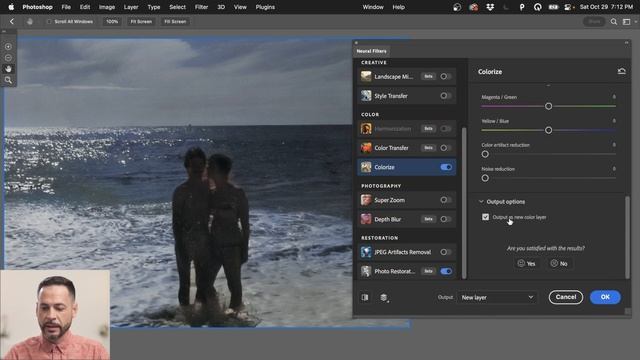Automatic Photo Restoration - New AI Neural Filters in Photoshop смотреть онлайн