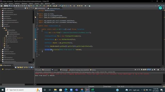 Selenium with java Part-13(How to read Data From Excel ) смотреть онлайн