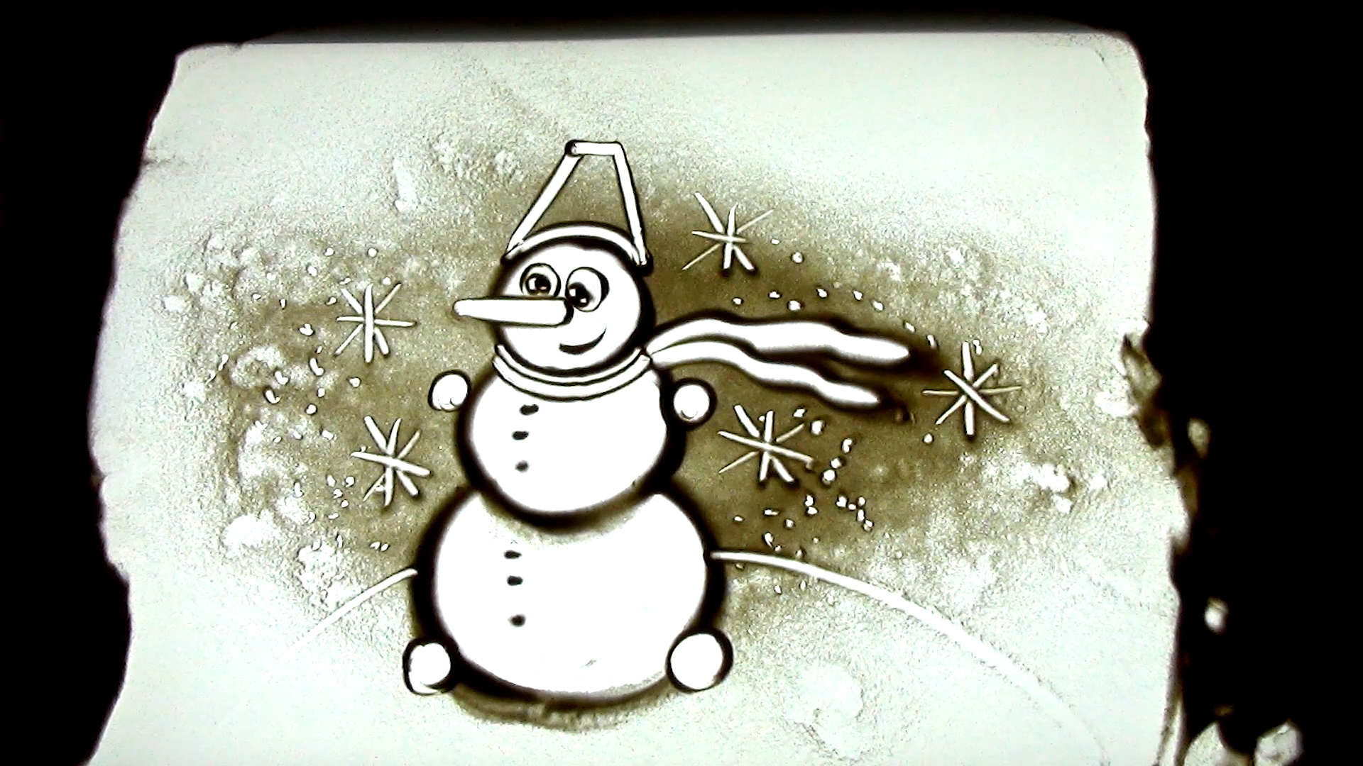 Мастер класс по рисованию песком Снеговик смотреть онлайн