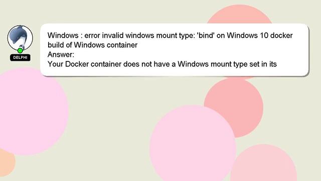 Windows : error invalid windows mount type: 'bind' on Windows 10 docker build of Windows container смотреть онлайн