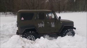 Колеса от 66 на УАЗ, обзор и тест по весеннему снегу, 40" для УАЗа)