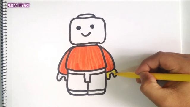 How To Draw Cute Lego Man | Easy Drawing For Kids | Kobina Toy Art ☆ смотреть онлайн