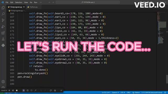 DRAW THE IMAGE OF ROCKY BHAI(YASH BHAI) USING PYTHON смотреть онлайн