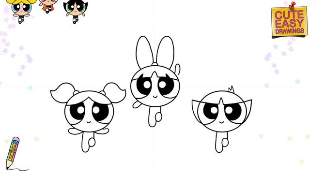 How to Draw Powerpuff Girls | How to draw Blossom Bubbles and Buttercup Easy Step by Step смотреть онлайн