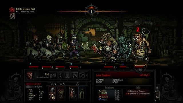 Darkest Dungeon - Formless Flesh fast kill (with Shieldbreaker) смотреть онлайн