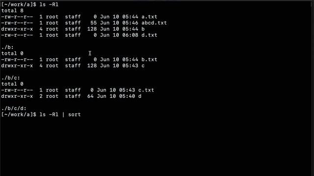 Linux: ls list files recursively in order or time and size смотреть онлайн