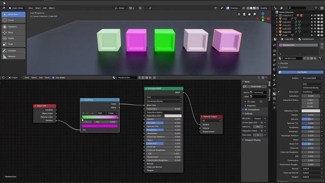 Blender tutorial: Set random colors for materials смотреть онлайн