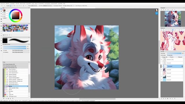 Painting a super fluffy furry character! - SpeedArt on FireAlpaca смотреть онлайн