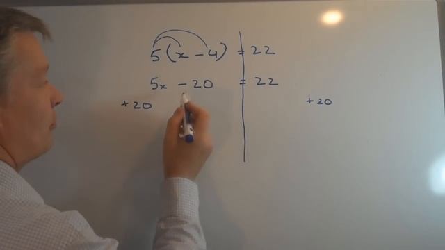 How to solve linear equations with brackets - GCSE maths grade 4 смотреть онлайн