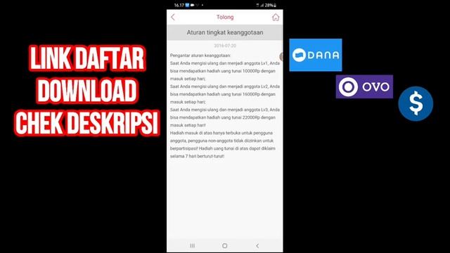 PENGGUNA BARU CUKUP DAFTAR CUKUP DAFTAR DAPAT 70000 Gratis | APK LEGIT SALDO DANA TERBARU смотреть онлайн