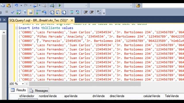 SQL Server Ingresando valores y consultando usando COUNT y LIKE смотреть онлайн