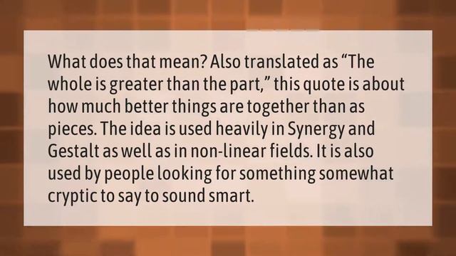 What does the whole is greater than the sum of its parts mean? смотреть онлайн