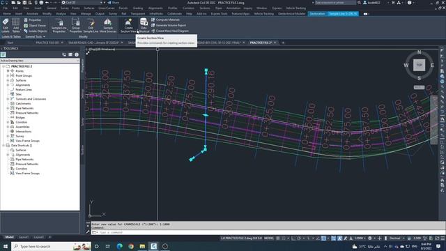 Add Sample Line & Road Cross Section from Polyline In Civil 3d 2022 Bangla смотреть онлайн