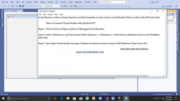 How to Connect SQL Server with Visual Studio 2019
