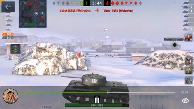 WoT blitz. КВ-1. Мастер, Медаль героев Расейняя, медаль Колобанова смотреть онлайн
