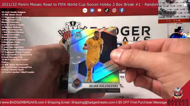 2021/22 Panini Mosaic Road to FIFA World Cup Soccer Hobby 3 Box Break #1 - Random Teams смотреть онлайн