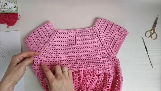 Платье для девочки 5 6 лет крючком. Пряжа Alize bella ombre batik смотреть онлайн