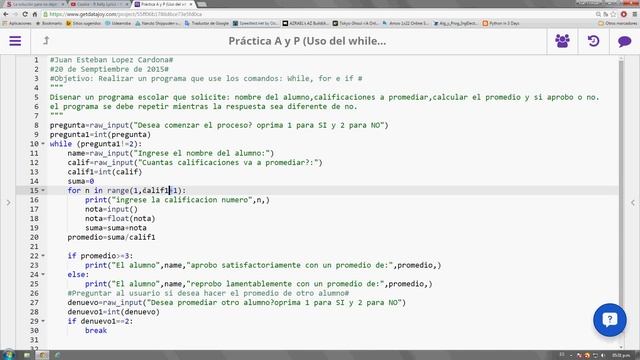 Uso del While, if y el for simultaneamente. смотреть онлайн