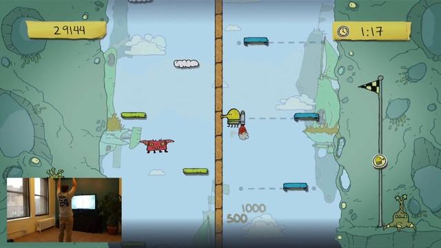 Doodle Jump Kinect Xbox 360 Gameplay Footage - X360 Kinect смотреть онлайн