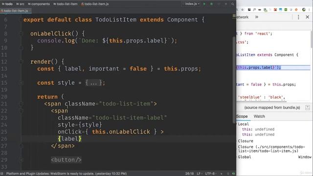 React & Redux. 020 Обработка событий смотреть онлайн