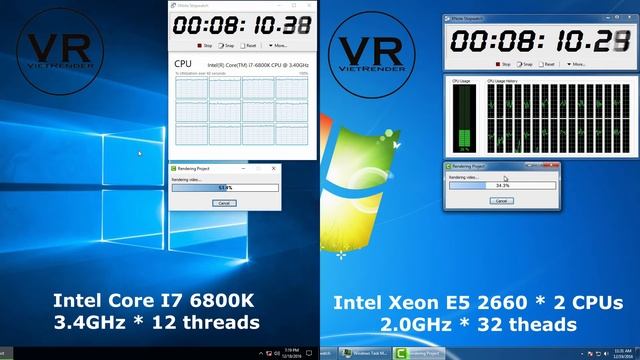 Render Time Camtasia 6800K vs E5 2660 смотреть онлайн