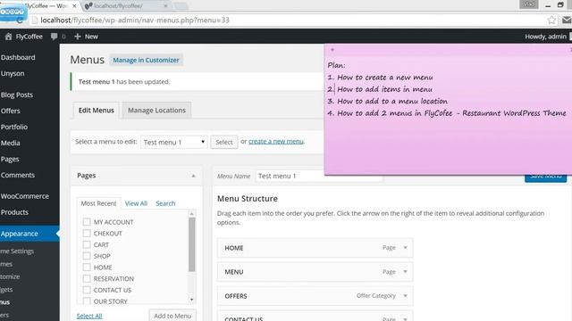 How to create and add items in menu WordPress смотреть онлайн