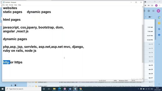 PYTHON + DJANGO tutorials || Demo - 3 || by Mr. Wilson On 29-04-2021 @8AM IST смотреть онлайн