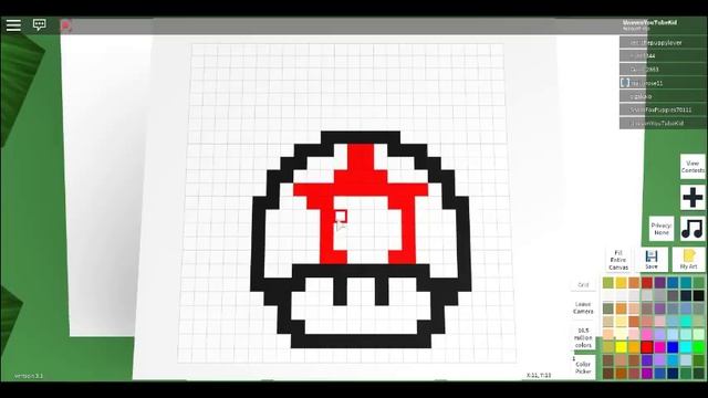 how to draw a mushroom from mario in pixel art creator-ROBLOX смотреть онлайн