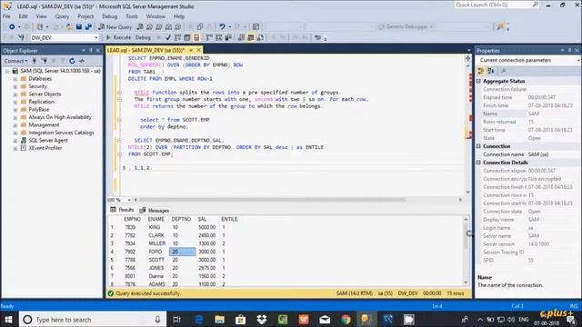 Analytic Functions in Sql Server смотреть онлайн