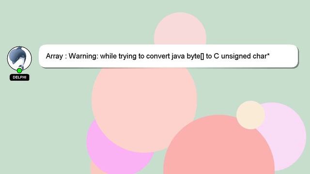 Array : Warning: while trying to convert java byte[] to C unsigned char* смотреть онлайн