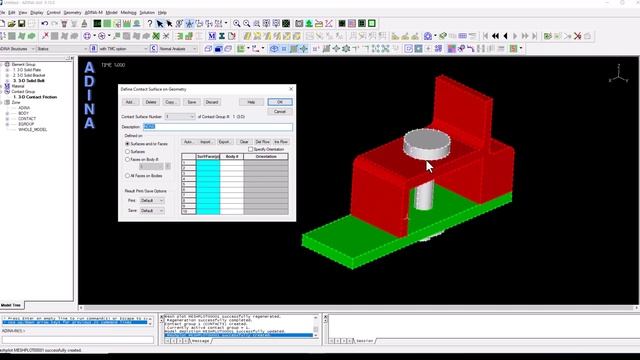 3D Bolt & Contact Feature in ADINA смотреть онлайн