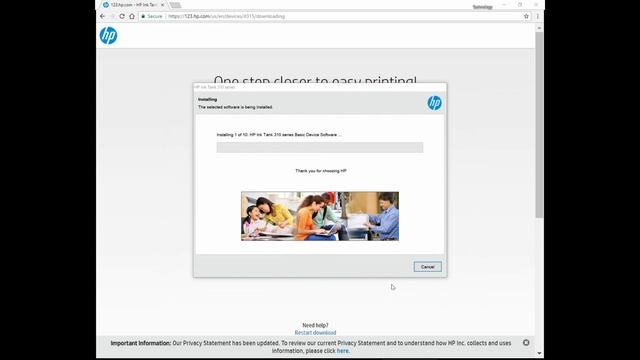 HP Ink Tank Wireless 310 | 315 | 318 | 319 : Download install software and connect using USB смотреть онлайн