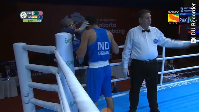 Vikas krishan IND vs Tanveer Ahmed PAK Boxing 75kg Asian Games 2018 смотреть онлайн