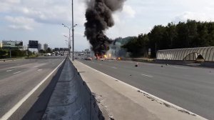 Взрыв газели с баллонами на МКАДе