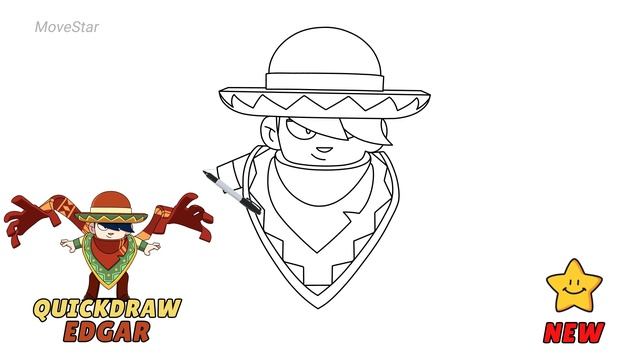 How To Draw QUICKDRAW EDGAR ? | Brawl Stars | New Skin | Step By Step