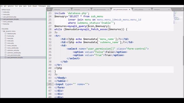 Create User Permission Panel | User Permission for Dynamic Menu in PHP and MySQL | Part - 4 смотреть онлайн