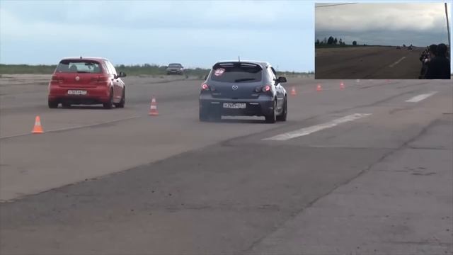 Mazda 3 MPS vs Volkswagen Golf GTI смотреть онлайн