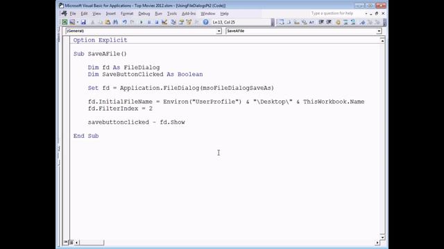 Excel VBA Introduction Part 24 - File Dialogs смотреть онлайн