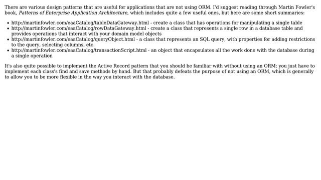 Software Engineering: Examples of mid/large-scale web-apps built without an ORM? (4 Solutions!!) смотреть онлайн